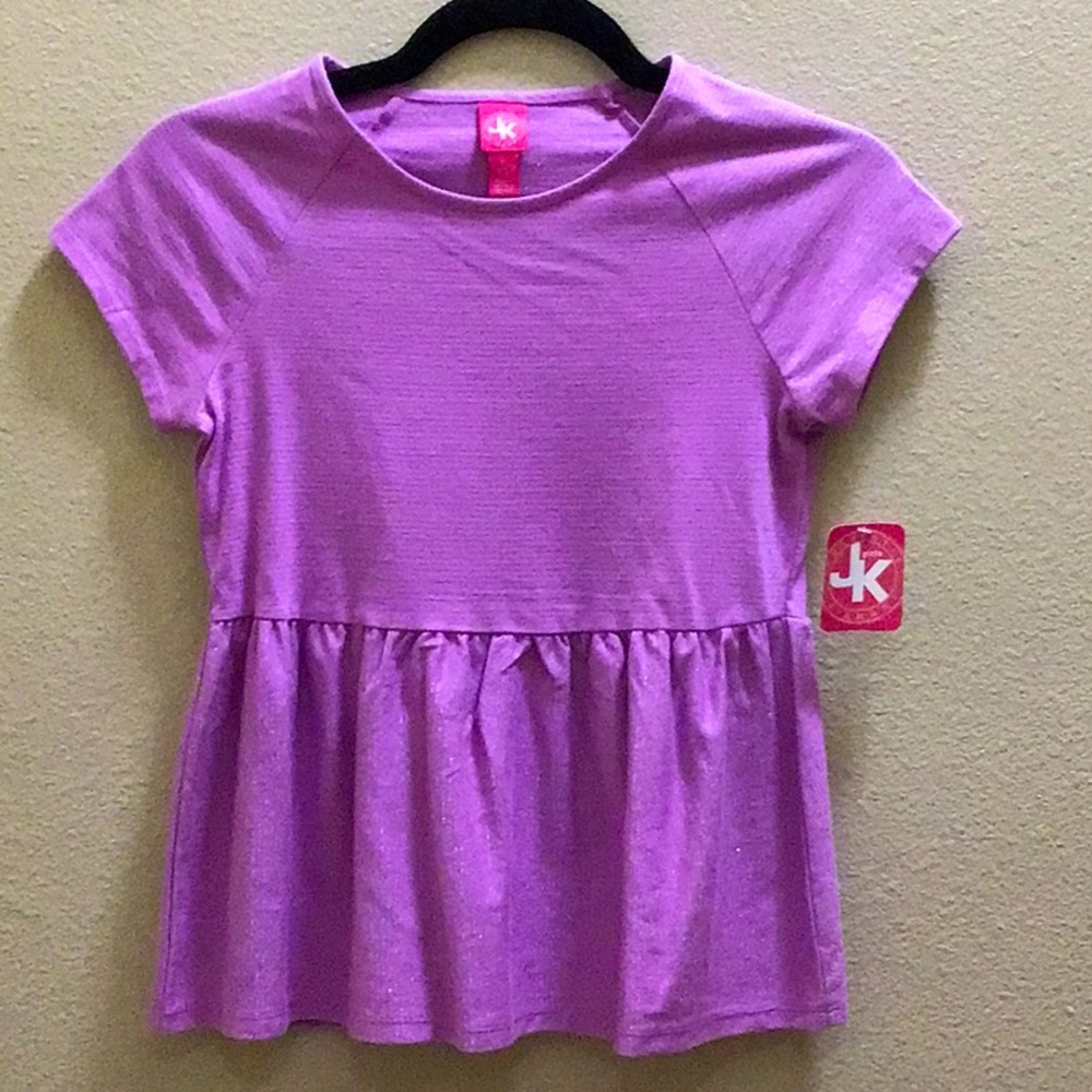 NWT JKhaki short sleeve purple top sz L